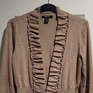 Style & Co. Women's Beige Ruffled Cardigan